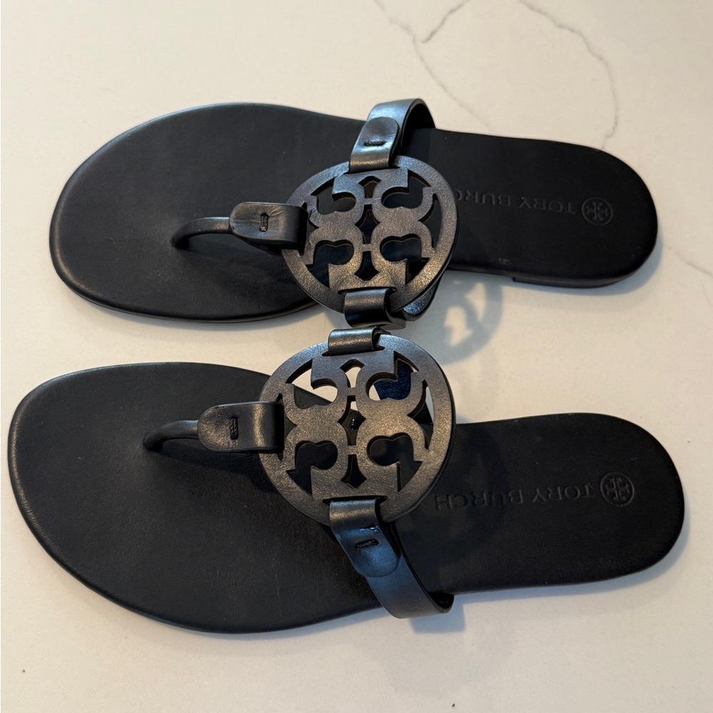 Tory Burch Black Miller Sandals 6.5 Like New